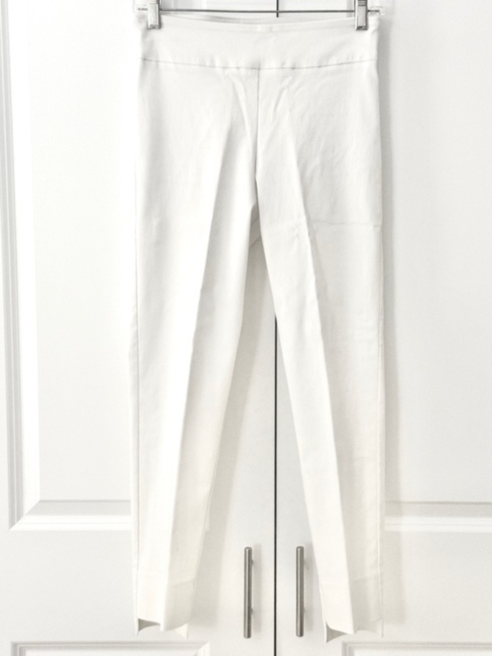 Estelle and Finn White Slim Ankle Pull On Pants Minimalist Stretch Cigarette 4